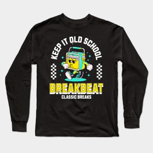 BREAKBEAT  - Keep It Old School Mascot (white/blue) Long Sleeve T-Shirt